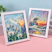 17x22厘米日落蓝钻画套装 - 仿珍珠波浪风景珍珠画 DIY 艺术家居装饰礼品 - B - 查看 1