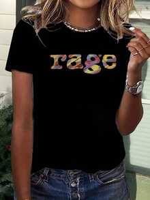 Women's Plus Size Casual T-Shirt With A Vintage-Style "I'M NOT RUDE" Graphic Print, Short Sleeves, Crew Neck, Comfortable And Suitable For Everyday Wear, Vacations And Outdoor Activities. 100% Cotton - 22 - 查看 6