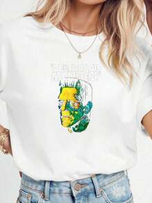 Suave Vintage--T-Shirt-Halloween-Party-Horror-Movie, blusas casuales, playeras de mujer algodon - Blanco - Ver 6