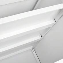 Archivador metálico con ruedas para impresora y documentos - Armario bajo escritorio con puerta y estante ajustable - Soporte resistente para oficina en casa o sala - Blanco - Ver 4
