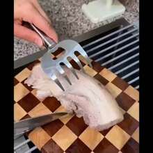 SOKANY 2件套多功能熊爪式肉撕器，可用作肉叉、肉夹、蔬菜保护器，还可用作开瓶器，适用于牛肉、鸡肉、烧烤，防滑耐热不锈钢材质，厨房必备品 - 查看 6