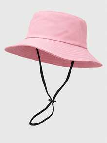 1pc Unisex Solid Color Drawstring Bucket Hat, Outdoor Travel Hiking Casual Lightweight Fashionable Sun Hat, Suitable For All Ages, Summer UV Protection - MianDi - View 15