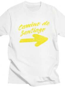 Blouses For Women Custom Buen Camino De Santiago T Shirts For Men Pure Cotton Tee Tops Tshirts Short-Sleeve Women T-Shirt - 白色 - 查看 1