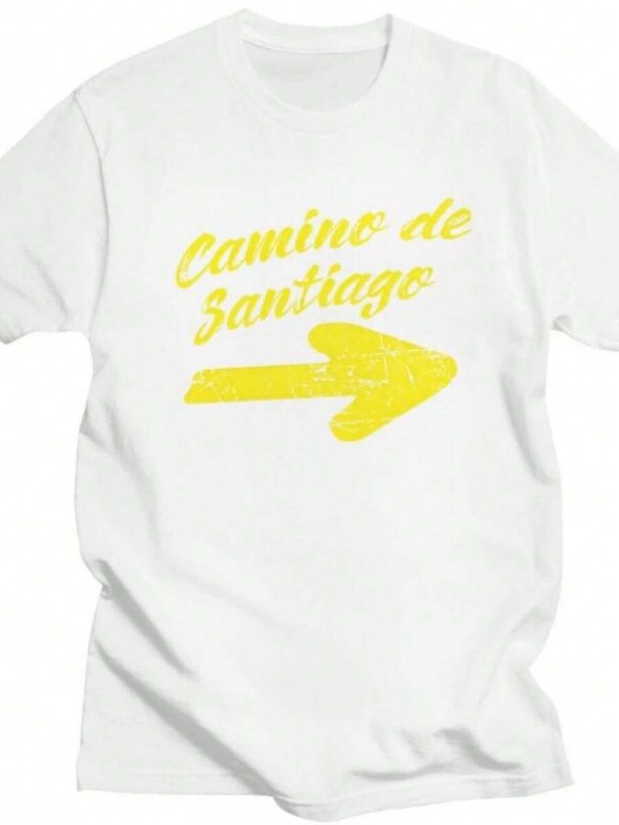 Blouses For Women Custom Buen Camino De Santiago T Shirts For Men Pure Cotton Tee Tops Tshirts Short-Sleeve Women T-Shirt - 白色 - 查看 1