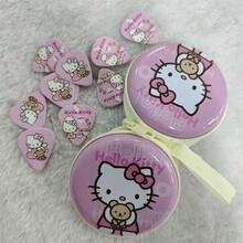 Sanrio 1個裝 Hello Kitty 迷你圓形拉鍊零錢包，粉色與白色可愛卡通圖案手提包，適合收納硬幣、鑰匙、耳機，女性與女孩用便攜小錢包，附手柄緊湊收納袋，拉鍊開合設計，適合情人節、婚禮、生日禮物、旅行配件、畢業季、開學季 - 彩色 - 查看 9