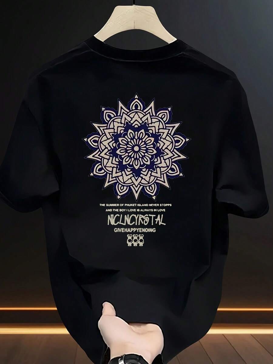 Camiseta de Algodón 100% Pesado para Hombre - Negro - Ver 1