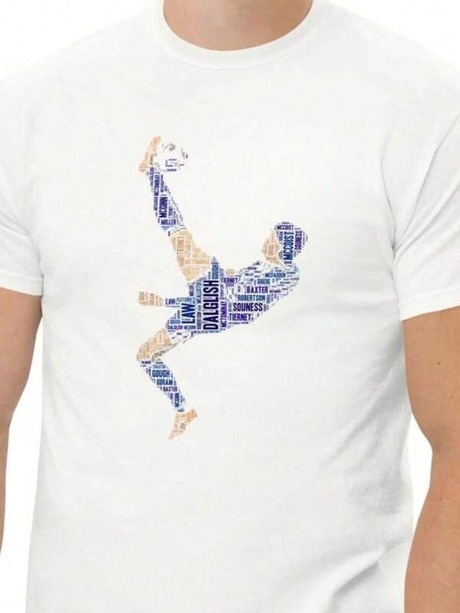 Camiseta McTominay Kick | Jugadores de Fútbol de Escocia | Copa del Mundo 2026 | Golpe de pie aéreo | Nube de Palabras - Negro - Ver 1