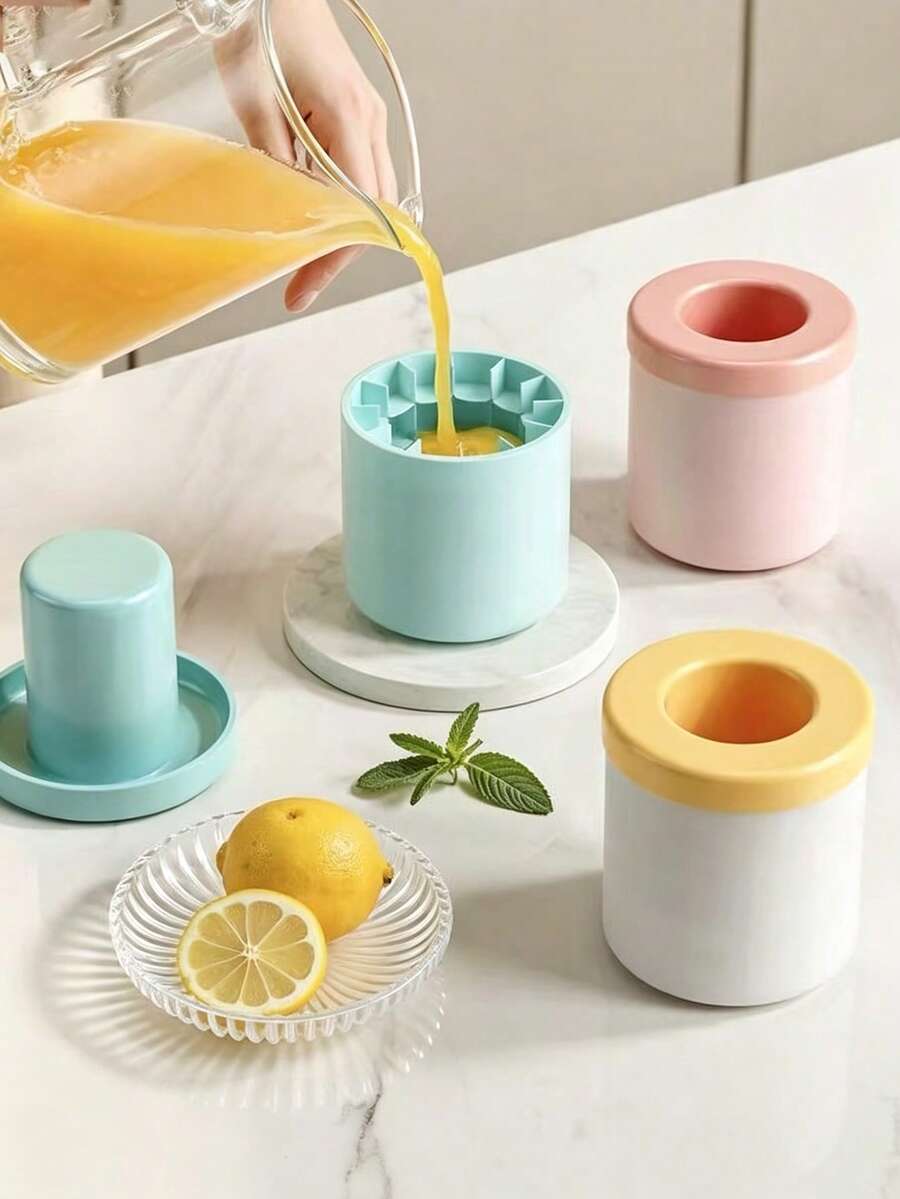 1-3PCS 40/60 Grids Durable Portable Squeezable, Silicone Ice Mold With Lid , Elegant Household Colorless 3D Cylinder Shape Easy Demold Ice Maker Silicone Mold Ice Cube Bucket Kitchen Gadget For Summer Travel Holiday Picnic Essential & Part