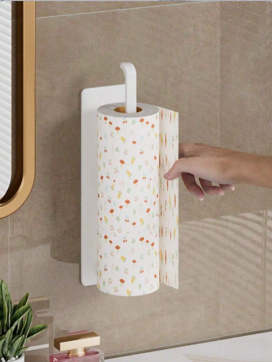 Soporte de pared para papel higiénico: Diseñado para almacenar papel de cocina, film transparente, toallas y otros artículos, adecuado para la cocina y el baño, un accesorio de baño y decoración del hogar ideal, estante de almacenamiento práctico - Multicolor - Ver 1