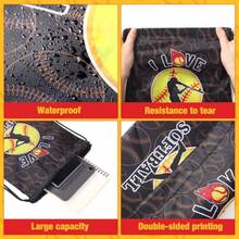 Honoson - Mochila con cordón, 16 unidades, bolsas de regalo, mochila con cordón, recuerdos de fiesta, aperitivos, suministros para fiesta de cumpleaños - Softbol - Ver 3