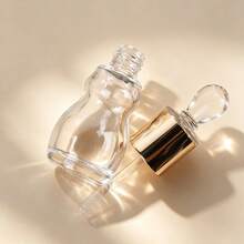 6ml/12ml Travel Size Clear Glass Dropper Bottle, Gold Cap Refillable Leakproof Empty Essential Oil Perfume Serum Bottle, Portable Cosmetic Container With Free Funnel For DIY Skincare Sample Storage - Multicolor - View 4