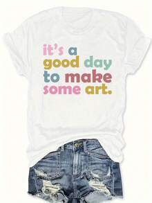 Women's T-Shirt For Spring And Summer - 白色 - 查看 1