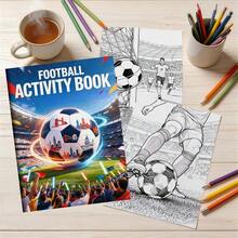 1 High Complexity Football Coloring Book, 24 Single-Sided Pages, Creative Football Field Scenes, Dynamic Football Players Art, Relaxing And Improving Focus, Suitable For Adults, Gift For Football Fans And Artists (Markers Not Included), Sports Event Themed Painting Book - Single Piece - View 5