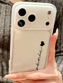[Personalizado] Funda de teléfono personalizada con nombre compatible con iPhone 17 Pro Max, 17 Pro, 17 Air, 17, 16 Pro Max, 16 Pro y 16, 15, 14, 13, 12 con protección de cámara y cubierta trasera - Blanco - Ver 4