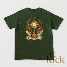 Camiseta Cristã "Sublime Sacramento" Religiosa Unissex em Algodão Estampa Premium - Verde - Visão 1