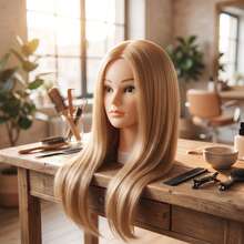 26-Inch Human Hair Mannequin Head-75% Human Hair Mannequin Head, Suitable For Makeup Practice; Beauty Mannequin Head, Suitable For Hairstyling; Hair Training Head, Suitable For Braiding #4 - View 10