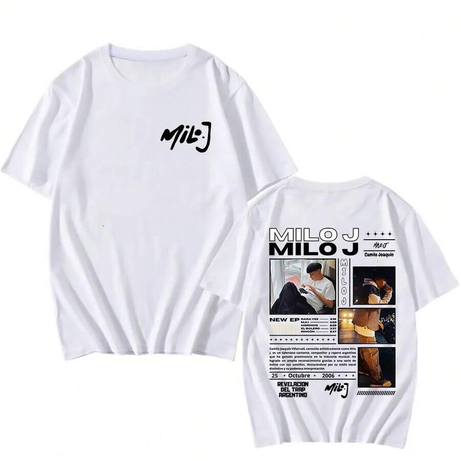 Camiseta Retro Milo J para Hombre, Sudadera con Capucha de Forro Polar con Estampado Gráfico para Otoño/Invierno, Ropa Grunge, Sudaderas Casuales - Blanco - Ver 1
