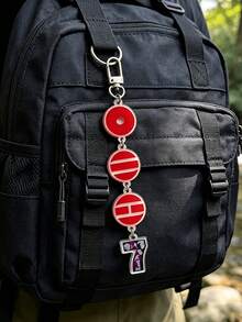 2D Flat - 2D Acrylic Keychain And Bag Pendant, Double-Sided Printed Charm, Red Design - Multicolor - View 2