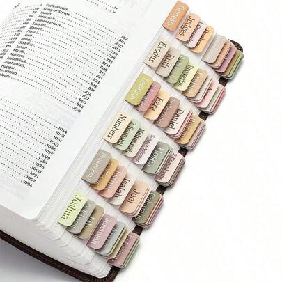 75 علامة تبويب مطبوعة على لوحات لاصقة للكتاب المقدس، أسماء كتب العهد القديم والجديد + عبارات آيات إلهامية من الكتاب المقدس، لوازم دراسة الكتاب المقدس، إكسسوارات اليومية، ضروريات العودة إلى المدرسة