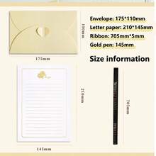 Envelope And Stationery Set, 16Pcs Gold Foil Letter Paper Envelope Kit, Pink/Black/White Gold Luxury Design, Handwritten Love Letter Birthday Gift Greeting Card Set - A - View 13