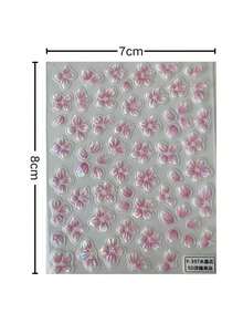 1片春季限量版樱花彩妆贴纸 | 柔粉色眼影搭配3D珠光樱花贴纸，提供透明柔焦滤镜效果，浪漫春日气息，充满活力且上镜，解锁青春创意妆容，细腻春日迷恋！ - 彩色 - 查看 4