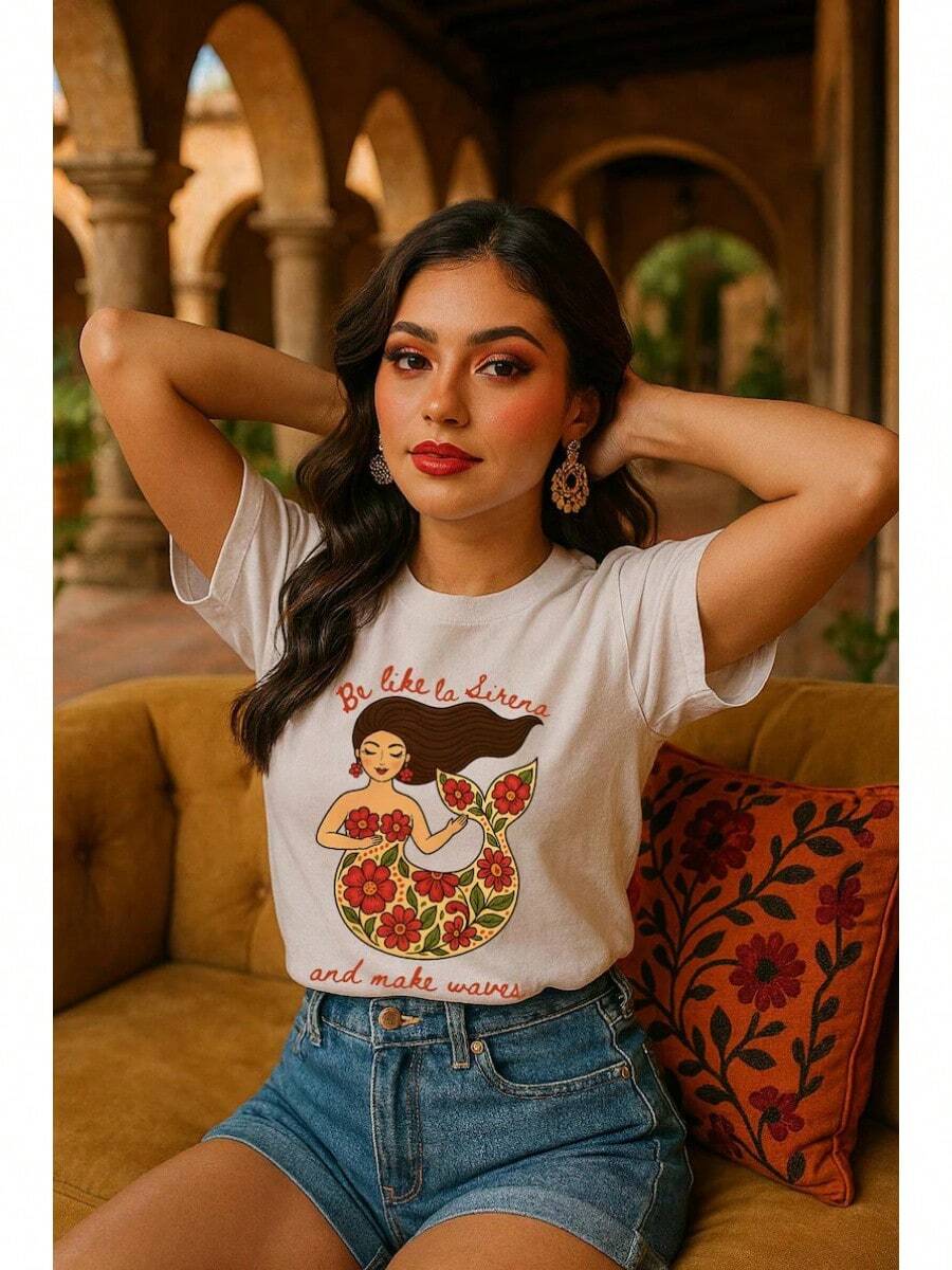 Camiseta deéxico, camiseta mexicana, camiseta de sirena, camiseta latina, citas en español, regalos deéxico - Blanco - Ver 1