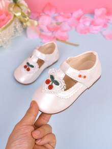 Sepatu Flat Mary Jane Bordir Bunga untuk Balita Perempuan, Cocok untuk Sehari-hari, Pesta, Pertunjukan, Hadiah Ulang Tahun, dan Dipadukan dengan Gaun. - Krem - View 6