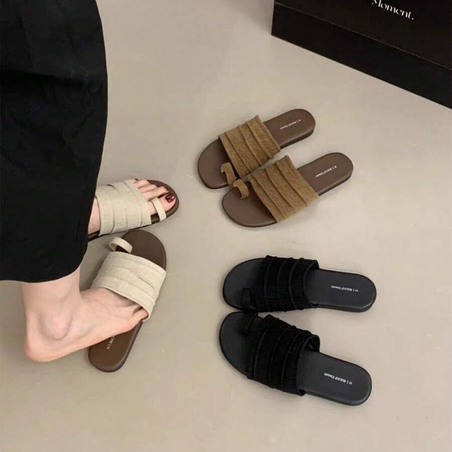 Women Slides - Beige - View 1