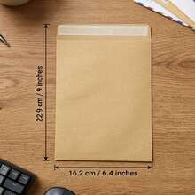 Plicuri Kraft C5, pachet de 25, plicuri autoadezive pentru documente A5, 9 x 6,4 inci, plicuri poștale maro pentru documente A4 pliate, scrisori, facturi și fotografii, rechizite rezistente pentru birou, acasă, școală, afaceri - Plicuri Kraft C5, pachet de 25 - Vizualizare 4