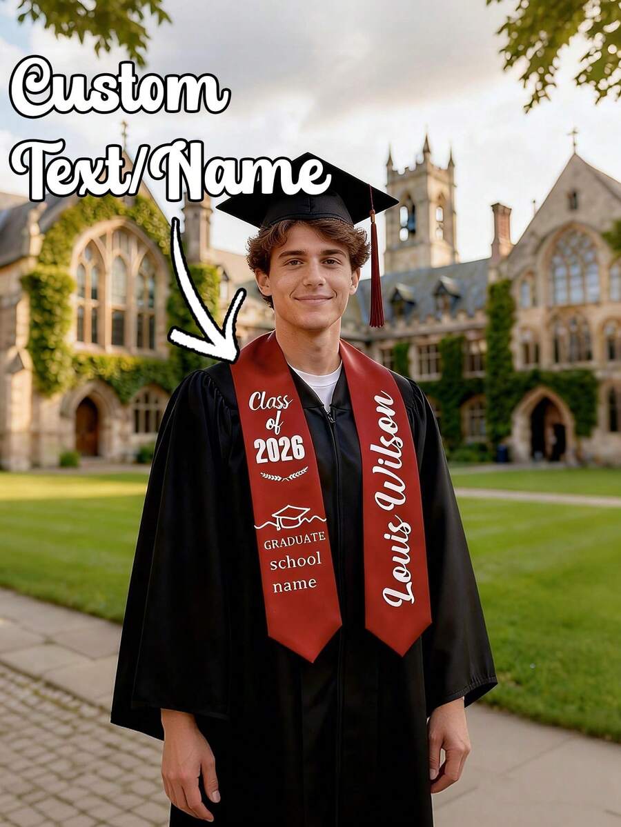 1pc Customized Graduation , Can Customize Photo And Name, Personalized 2026 Graduation , Suitable For Graduation Gown, Graduation Ceremony, Graduation Decoration, Graduation Gift, Graduation Souvenir, Graduation Ornament, Customizable Item, Best Decoration For Graduation Party - Multicolor - View 1