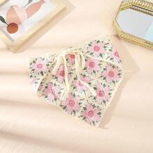 Accessoire de tête d'été avec foulard triangulaire de style pastoral français. Bandeau en dentelle, turban crocheté, foulard bandana pour cheveux pour femmes et filles. Bandeaux vintage tricotés, accessoires de mode pour cheveux - Rose bonbon - Voir 9