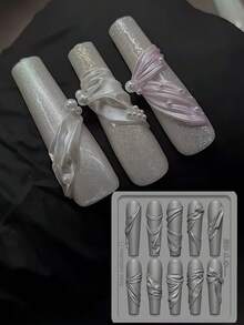 Summer New Arrival Glass Icy Flower 3D Silicone Nail Art Mold - Clear - View 11