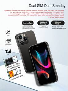 SERVO Mini Smartphone, Android 8.1 OS, 2GB RAM, 16GB Storage, Dual SIM, 3.0" HD Display, WiFi Hotspot & GPS, Pocket-Sized Phone - Black - View 7