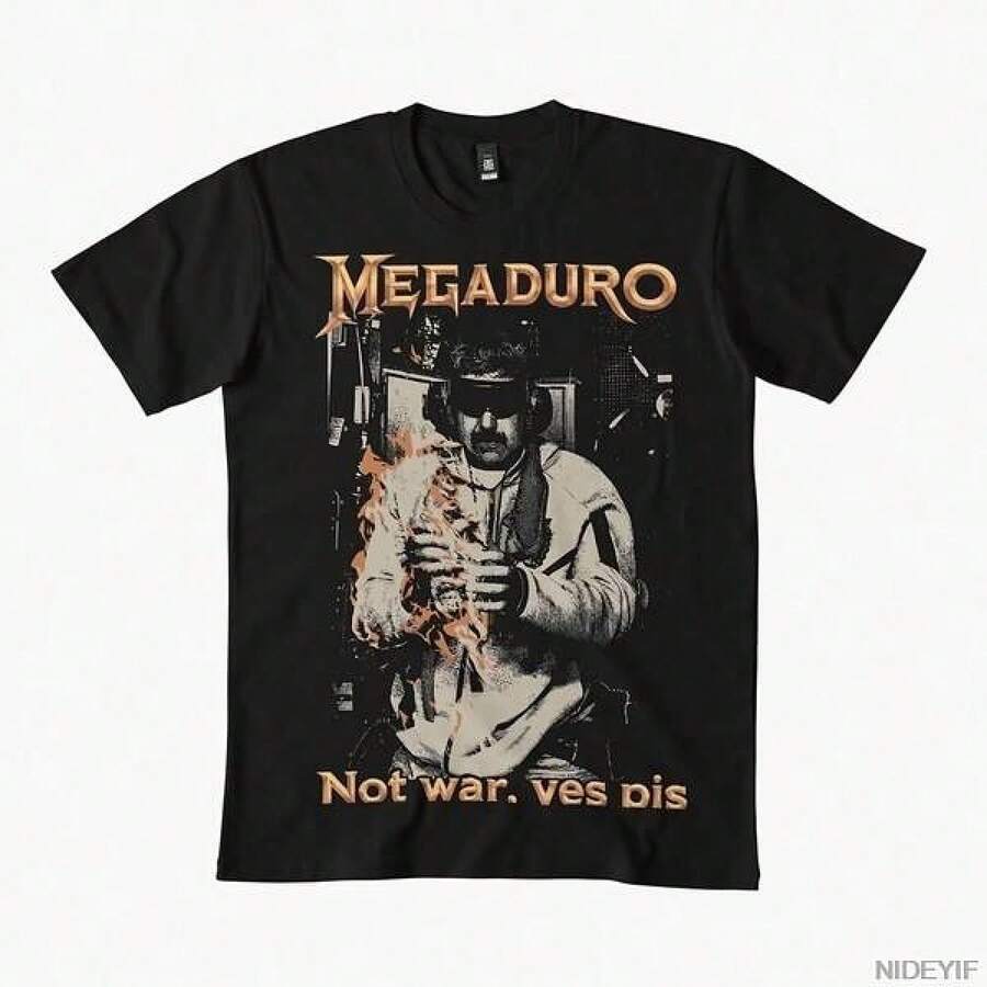 Camiseta de Parodia Política Megaduro Not War Yes Pis para Hombres y Mujeres, 100% Algodón, Manga Corta - Negro - Ver 1