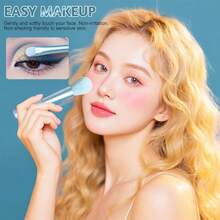BS-MALL 12pcs Mini Green Makeup Brush Set With Portable Square Box, Travel-Friendly Soft Cosmetic Brushes, Aesthetic Beauty Tool Kit For Daily & Travel Use - Mint Green - View 6