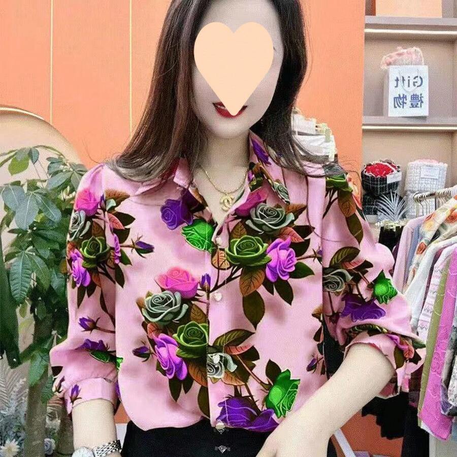Women Lightweight Cardigans - Pink Roses - View 1