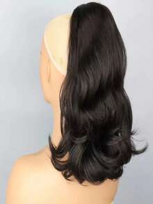 18 Inch Synthetic Curly Ponytail With Drawstring, Black Color Ponytail Hair Extensions For Women - Multicolor - View 12