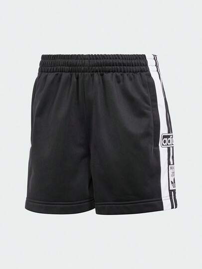 Adidas 女士复古风侧扣梭织直筒运动短裤，IU2518
