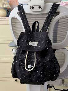 New Girl's Backpack, Super Star Handbag, Multifunctional Large Capacity Student Bag. - Black - View 10