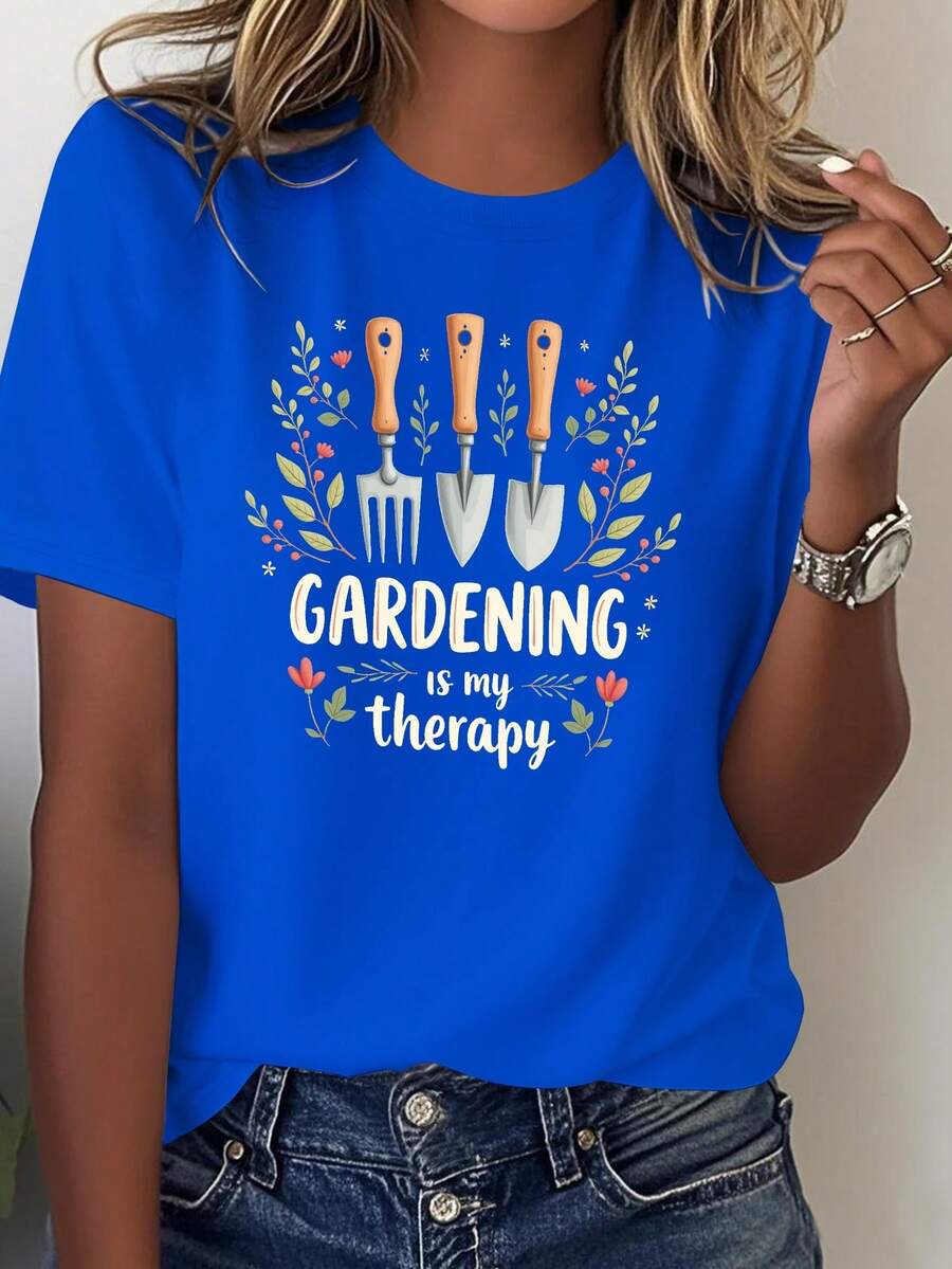 La jardinería es mi forma de sanación - Camiseta suave y cómoda para mujer, blusas para mujer - Azul - Ver 1