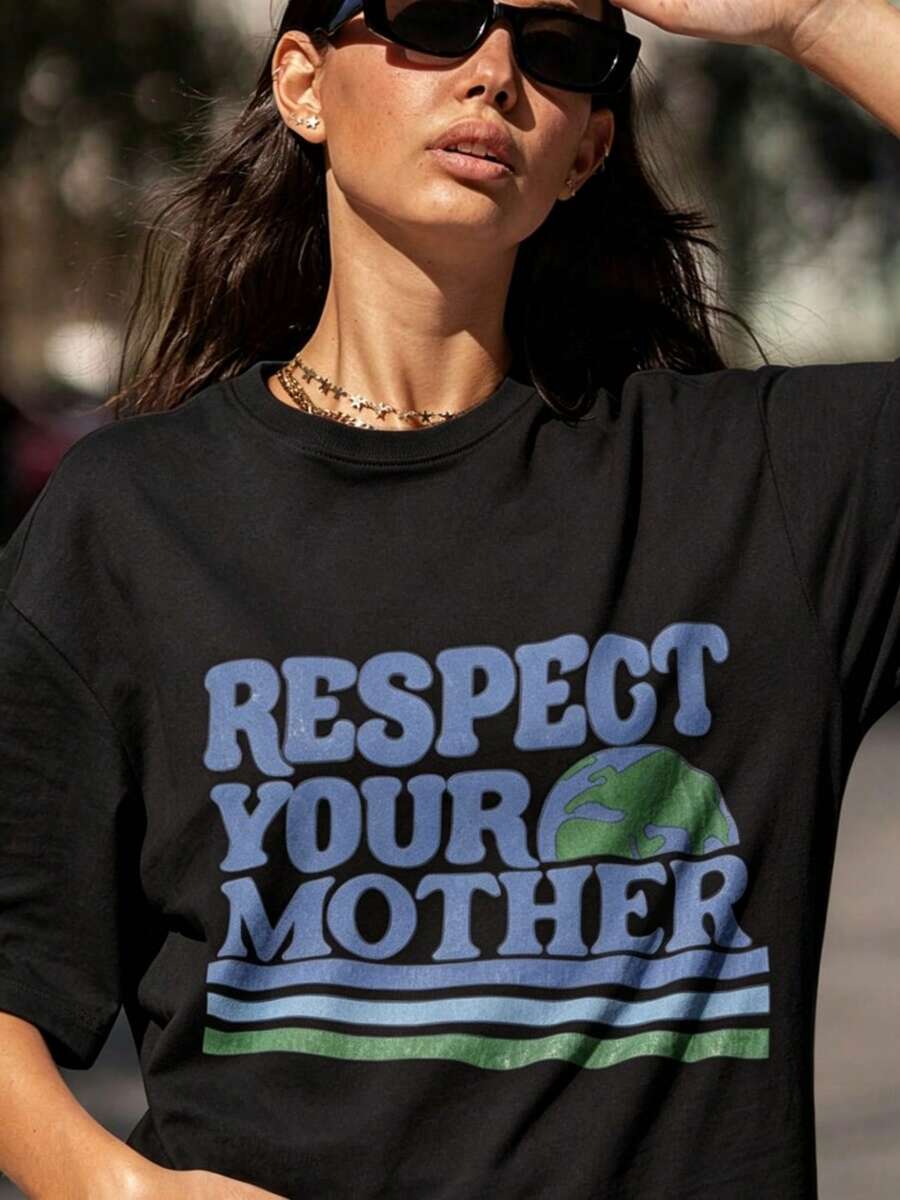 Camiseta Madre Tierra, Camiseta del Día de la Tierra, Camiseta Ambiental, Camiseta de Activista, Camiseta para salvar el planeta, Ropa estética, Tren - Negro - Ver 1
