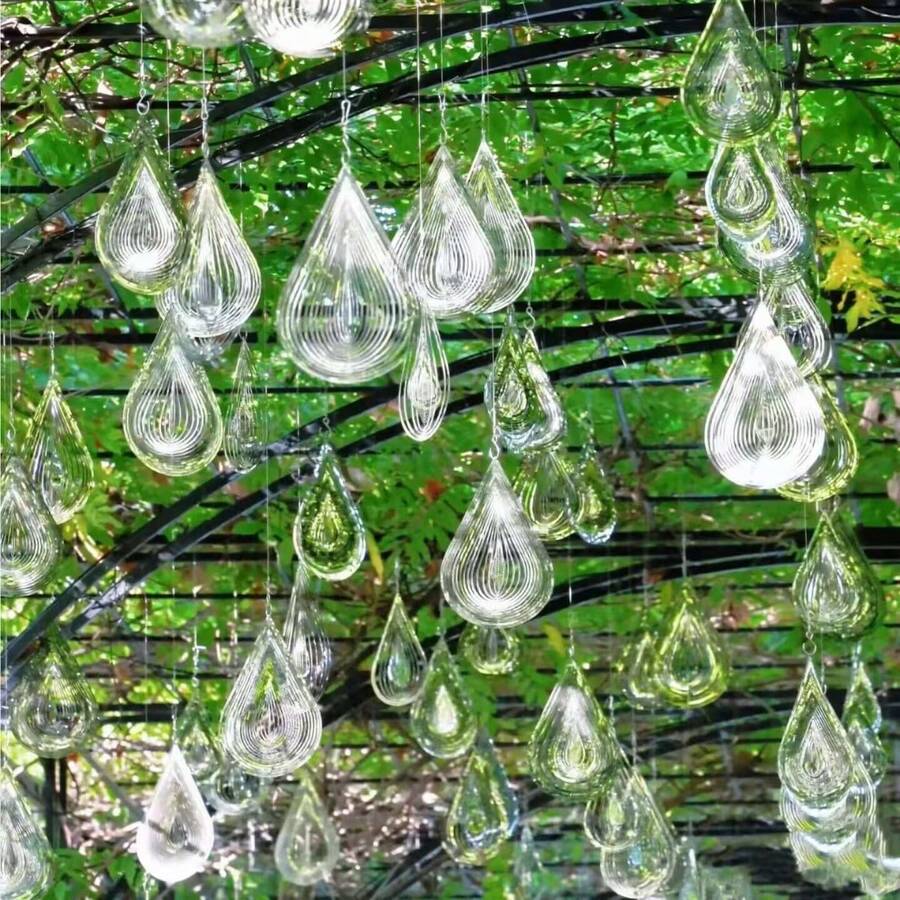 3D Stainless Steel Water Drop Wind Chime, Outdoor Garden Rotating Hanging Ornament, Home Decor Hanging Ornament, Suitable For Tourist Attraction Decoration - Multiple Styles - View 1