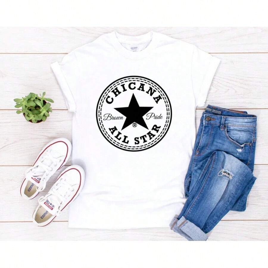 Camiseta Chicana All: Camiseta Brown - Blanco - Ver 1