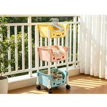 Multi-Layer Rolling Storage Cart, Kids Toy Organizer With Wheels, Multifunctional Movable Trolley For Playroom Bedroom Bathroom Kitchen - View 5