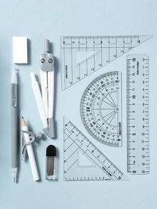9pcs/Set Stationery Set Including Compass, Ruler And Math Drawing Tools, Suitable For Students - Sets - View 6