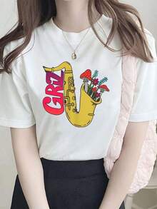 Camiseta Casual para Mujer Inspirada en Griz, Ropa para Festivales de Música Rave y Dubstep, Camiseta Unisex de Moda - Blanco - Ver 2