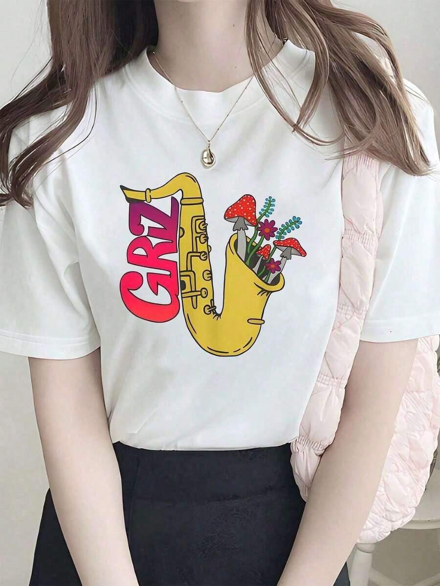 Camiseta Casual para Mujer Inspirada en Griz, Ropa para Festivales de Música Rave y Dubstep, Camiseta Unisex de Moda