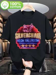 1 camiseta negra para hombre de Silverchair Neon Ballroom - Camiseta con diseño gráfico de banda vintage, de peso pesado (180 g/m²), adecuada para conciertos, uso diario y ocasiones formales - Réplica oficial de la mercancía de Silverchair - Ropa para entusiastas de la música. - Negro - Ver 7