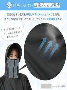 女性防護フード付き水着(帽子のつばを取り外すことができる)、感触が涼しく、日焼け止め指数が50+、99.9%防護、360度全方位防護、軽やかな通気、夏の服装 - ブラック - チェックする 7