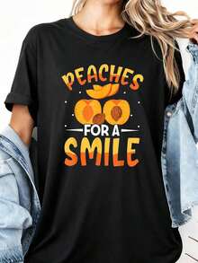 1 Women's Halloween T-Shirt - Witch And Bat Silhouette Print With The Phrase "God Forbids Women From Having Hobbies", 180g, Lightweight And Stretchy, Short Sleeve, Round Neck, Casual Style, Sizes S-2XL, White With Black Graphic, 100% Cotton. - 黑色 2 - 查看 2